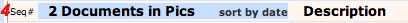 Column heading line on document management screen