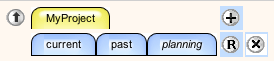 The blue tabs to be renamed